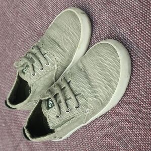 Sperry Bodie Jr Toddler Boy's Size 10M Shoes Tan Green Slip On Canvas Sneakers